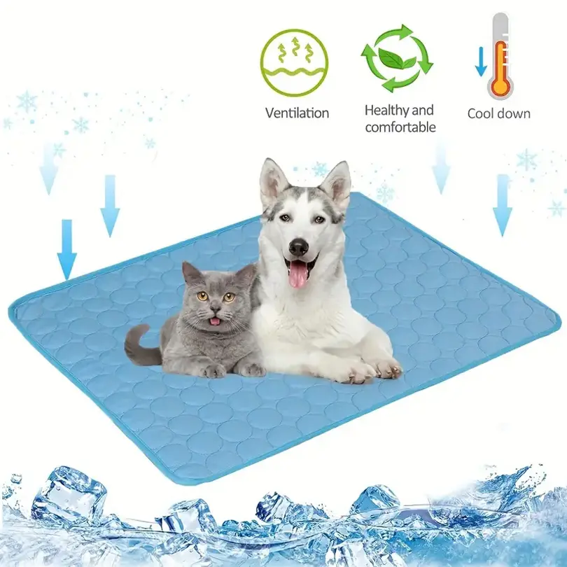 Dog cooling mat summer pets. Cooling bed for dogs and cats. Extra large breathable pet mat for summer