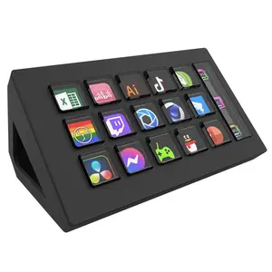Stream Controller Stream Control Deck with 15 LCD Macro Keys Customizable to Trigger Actions in OBS Twitch YouTube Compatible with PC & Mac for Content Creators Streaming Gaming
