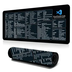 Large-sized coding shortcut key mouse pad, dark theme programming desktop protection pad, anti-slip rubber lock edge high-definition printing, suitable for computers, laptops, offices, homes, schools, as a gift for family and friends.