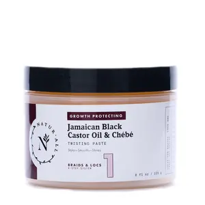 NaturAll Jamaican Black Castor Oil & Chebe Braiding Gel - Sulfate-Free Loc Gel for Retwists, Locs & Braids - Growth Protecting Twist Gel (8 OZ)