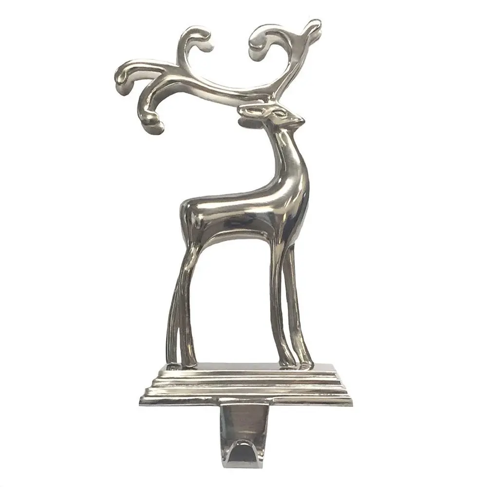 Kurt Adler Silver Reindeer Stocking Hanger