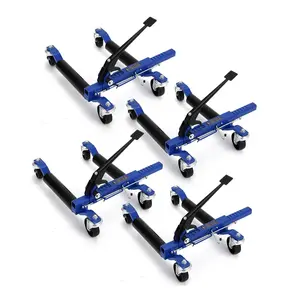 Car Dolly Jack Set of 4, 1500LBS Capacity Mechanical Car Wheel Dolly with Steel Twin Rollers, Blue, 2 Packages