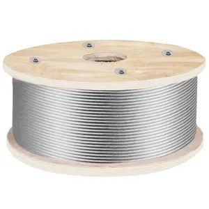 VEVOR Tuspuzz 316 Stainless Steel Wire Rope 500ft Length, Steel Wire Cable 3/16 Inch, Steel Cable Railing Decking With 1x19 Strands Construction, 4700lbs Breaking Strength For Stair, Handrail, Clothesline
