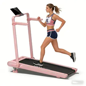 Build Your Daily Routine – Pink Treadmill for Home Cardio, Compact Design, Ideal for Small Spaces， Portable 3-in-1 Vibration Walking Pad