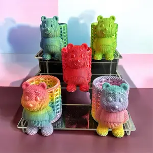 3D Printed Woven TeddyBear Pen Holder Creative Storage & Decoration for Office Supplies and Home Decor