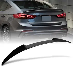 Pspeed Rear Spoiler Wing Compatible with for Hyundai Elantra Sedan Eco/GL/GLS/L/LE/Limited/SE/Sport 2017-2018 for Hyundai Elantra Sedan GL SE/SEL 2018  Gloss Black Rear Trunk Spoiler