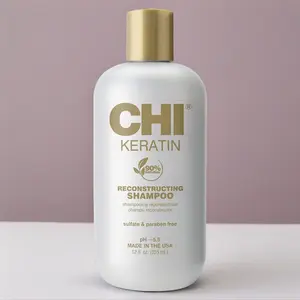 CHI Keratin Reconstructing Shampoo, Delivers Healthier Hair, Adds Shine & Helps Prevent Future Breakage, Sulfate, Paraben, & Cruelty-Free, 12 Oz