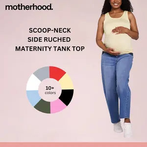 Scoop Neck Side-Ruched Maternity Tank Top