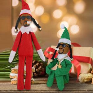 Funny Felt Christmas Elf Doll - Eco-Friendly Sitting Ornament for Bedroom & Study Decor - Unique New Year Gift