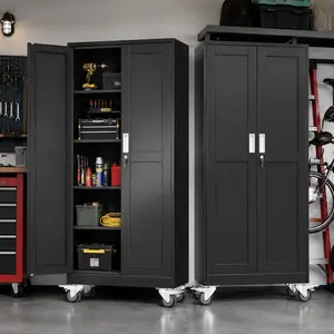 180 Lbs Per Shelf Heavy-Duty Rolling Tool Cabinet with Lock – Adjustable Shelves Mobile Garage Storage Chest, Steel Large Capacity for Workshop, Warehouse, Home