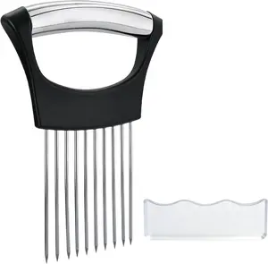 Onion Slicer Holder, with Protective Case, Stainless Steel Onion Cutter Tool for Kitchen, Meat, Lemon, Potato, Tomato, Avocado & Egg, Vegetable & Fruit Slicing Assistant AskBed