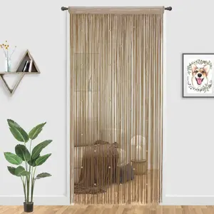 Beaded Curtain Beaded Curtains for Doorways Weave Suitable for Interior Decoration and Partitions Hippy Closet Curtains (Brown, 35"x79")