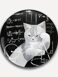 Cute Cat Brooch Pin Badge, Unique Fashion Accessory, Round Plastic DIY Button, Unisex Decorative Pins for Jeans, T-Shirts, Backpacks, Hats