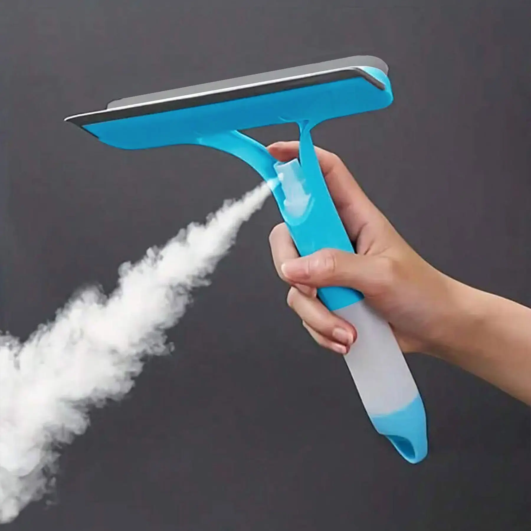 3-in-1 Multi-Function Cleaning Brush with Spray Bottle, Window Cleaning Tool, Squeegee Scrubber Spray, for Automotive Glass, Windows, Integrated Wipe & Scrape, Window Cleaning Scraper, Homeowners, Car Owners & Professional Cleaners