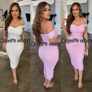 Julia pearls mesh midi dress