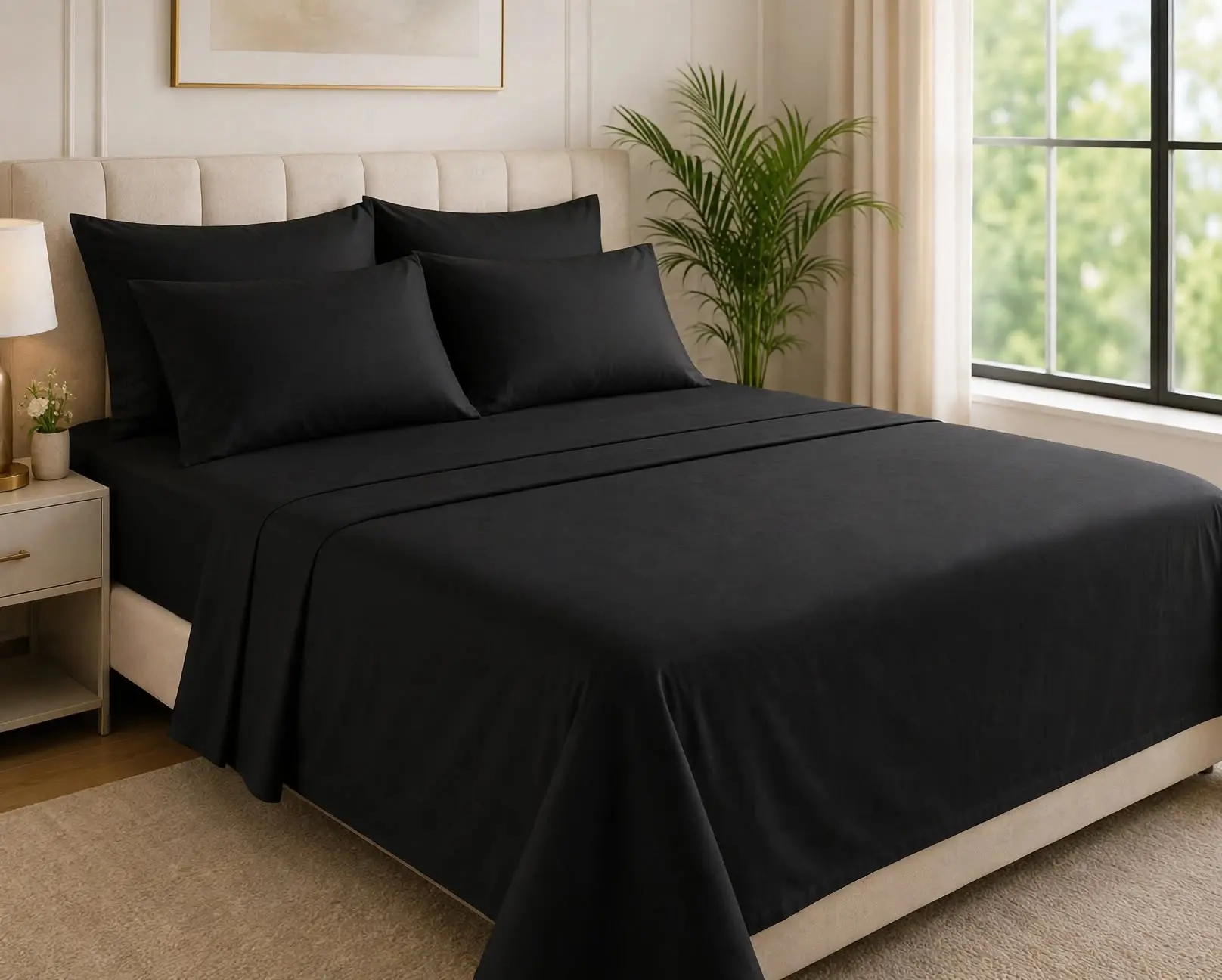 Luxurious 6pc Premium Breathable Cooling Sheet Set Silky Bedding