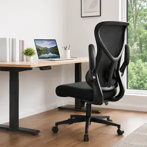 “Ergonomic Mesh Office Chair for Home & Gaming – Adjustable Lumbar Support, Retractable Footrest, Flip-Up Armrests, SGS Gas Lift, 400 lbs Capacity, Comfortable High Back Computer Chair”