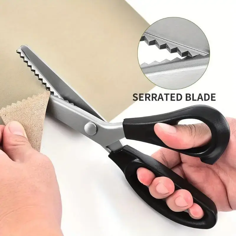 Stainless Steel Zig Zag Scissors with Serrated Teeth, Sharp Durable  Shears for DIY Crafts, Sewing, Dressmaking & Tailoring, Ideal for Fabric Lace, Professional Sewing Craft Accessories