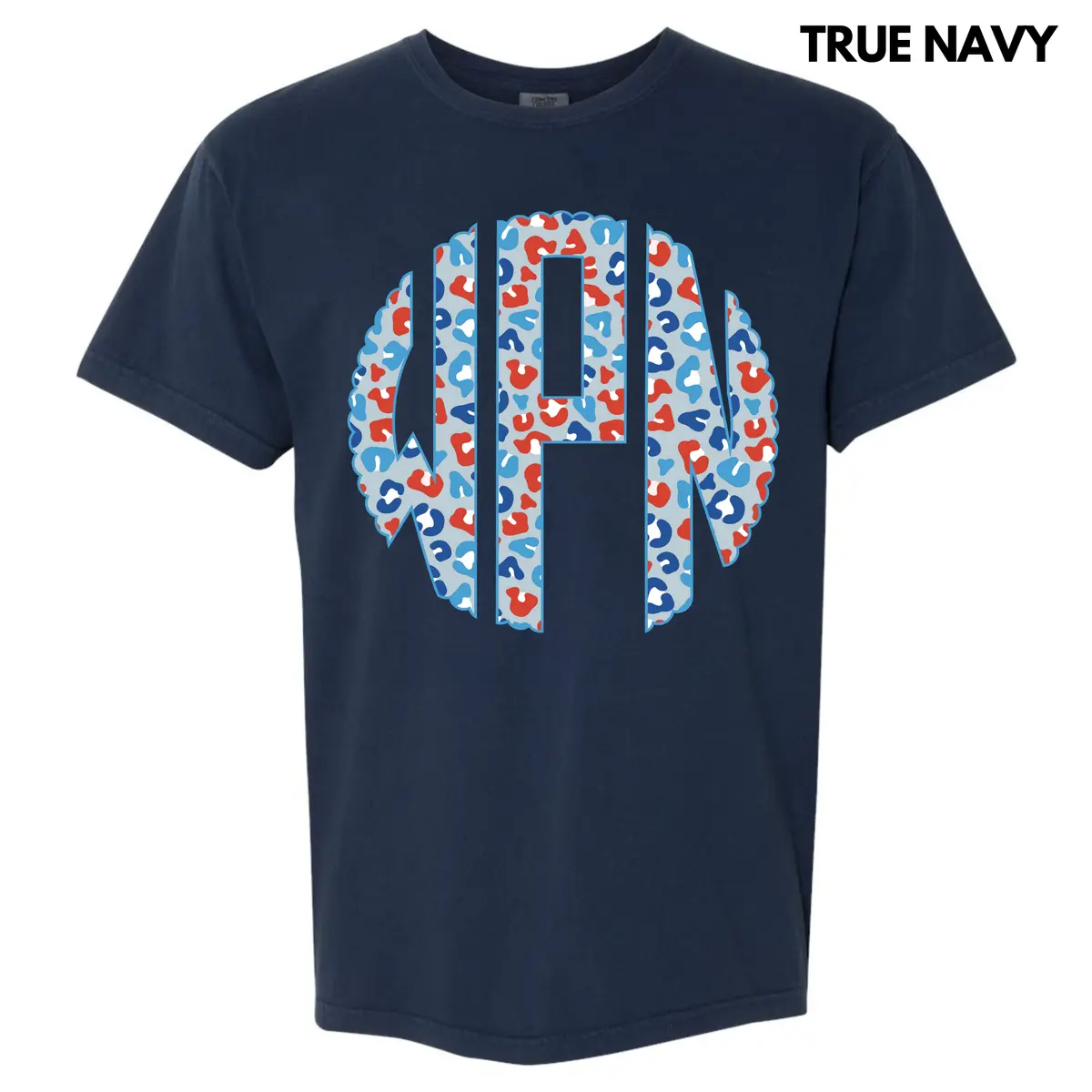 Patriotic Leopard Monogram Comfort Colors T-Shirt 'NLB'
