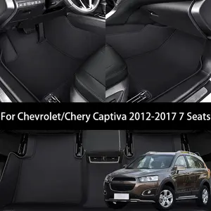 Custom Fit PU Leather Car Floor Mat For Chevrolet/Chery Captiva 2012-2017 7 Seats Slip-resistant and wear-resistant Pet friendly, easy to clean Luxury Auto Interior Accessories