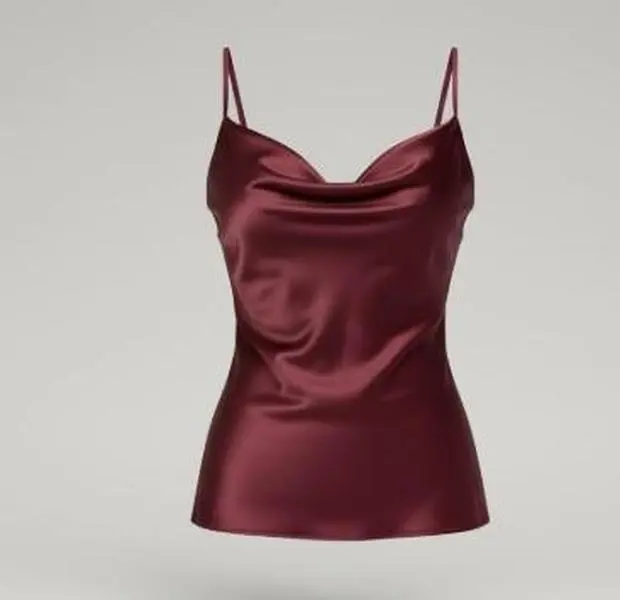 100% Silk Cowl Neck Cami Top