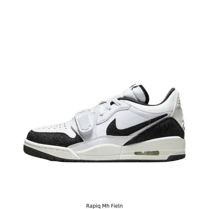 Mid Top White Leather Casual Sneakers Black Swoosh Elephant Print Toe & Heel Strap Design Air Cushion Outsole Street Fashion Shoes For Men Women