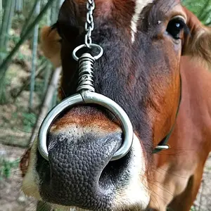 Stainless Steel Cattle Nose Ring Pliers - Durable Traction Buckle, Suitable for Livestock, No Battery Required, Ideal for Farm and Urban Agriculture