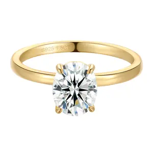 1.5 CT Radiant  Moissanite for Women Halo 18K Yellow Gold Plated S925 Sterling  D Color VVS1 Clarity Lab Diamond for Women Radiant  Engagement Pave Setting Synthetic Moissanite  unique gift fashion girl D Color VVS1 Round Cut Sterling Silver fizz jewelry