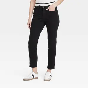Women's Mid-Rise 80's Slim Fit Jeans - Universal Thread Black 8