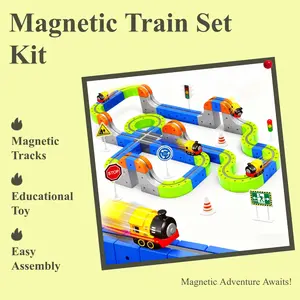 Mother's Day gift-Magnetic Race Track Train Set, 101Pcs Flexible Gravity-Defying Building Toys with Electric Train & Traffic Signs, Montessori STEM Toys for Toddlers Age 3+, Ideal Birthday Easter Gift for Boys Girls, Kids Learning Toys,fidget toys tiktoks