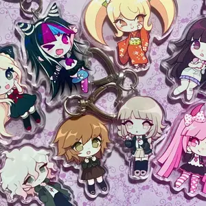 DANGANRONPA Inspired  Pastel Acrylic Keychainswith Heart Clasp