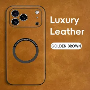 Magnetic Sheepskin Leather Case For iPhone 17 Pro Max 15 14 13 12 11 16 Pro Max 17 Air Cases For Magsafe Luxury Back Cover
