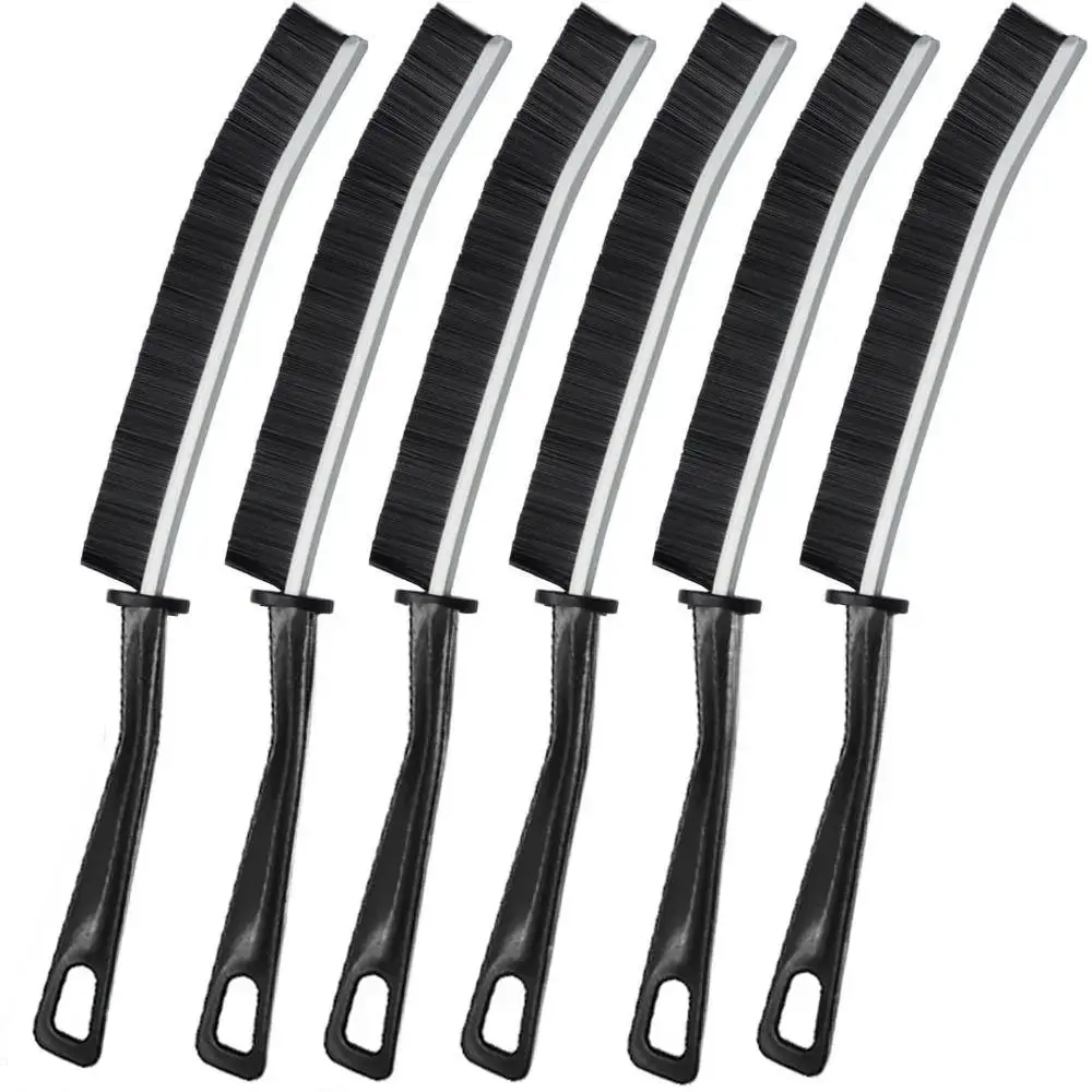 6-Pcs Ultra-Slim Stiff Bristle Plastic Crevice Scrubber Cleaning Brush Set - Hardware Hand Tool, 0.87in Comfortable Grip, Durable, Reusable, Easy Hanging, Multipurpose House Cleaning Tool for Bathroom/Kitchen Tile Grout, Sink, Mother's Day Gift