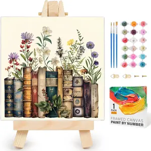 Framed Paint by Numbers Kit for Adults Beginner & Kids Ages 8-12, Paint by Numbers Without Easel, DIY Number Painting Flowers for Home Wall Decor Gift 10x10 inch