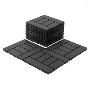 44 Pack Interlocking Deck Tile 12x12in Square Waterproof Flooring Tiles All Weather UV Resistant Easy Snap Connection for Outdoor Indoor Poolside Balcony Backyard