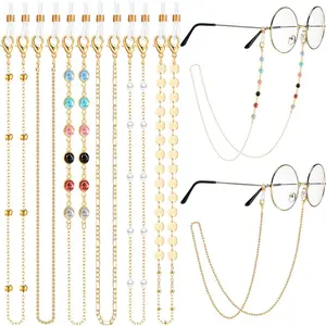 6 Eyeglass Chains Glasses Chain Holder Lanyard for Women Beaded Strap Around Neck Sunglasses Cords