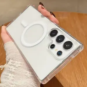 Transparent Magnetic Phone Case Designed for Galaxy A15  A16 A26  A35  A36  A54  A55  A56  S25 S24 S23 S22 S21 S20 S24 FE S23 FE S21 FE S20 FE Providing Drop Protection.