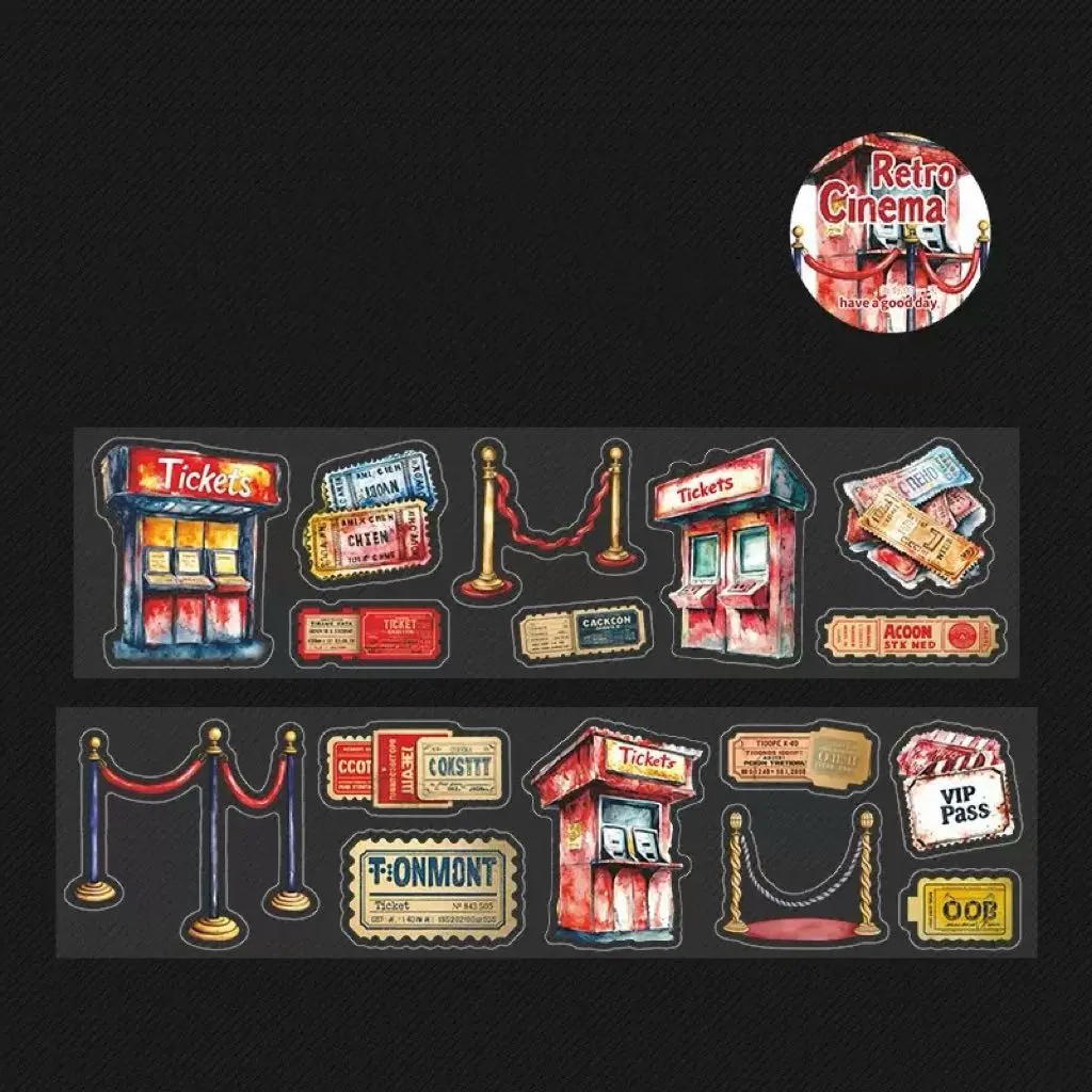 sticker tape - retro tickets