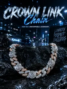 9272  Iced Out Two Tone Cuban Link Chain Necklace Hip Hop Streetwear Statement Jewelry for Men summerwins