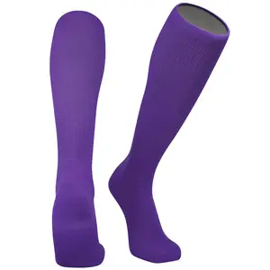 Mk Socks All Sport Knee High Long Baseball Football Tube Socks, Purple (M)
