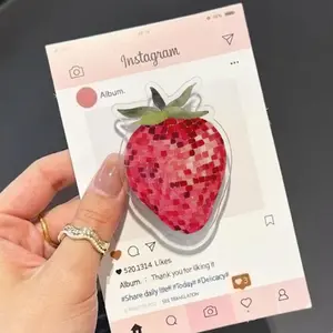 Disco Ball Strawberry Magnetic Phone Grip, Cute Aesthetic Magsafe Phone Holder, Bookish Kindle Grip, Trendy Griptok