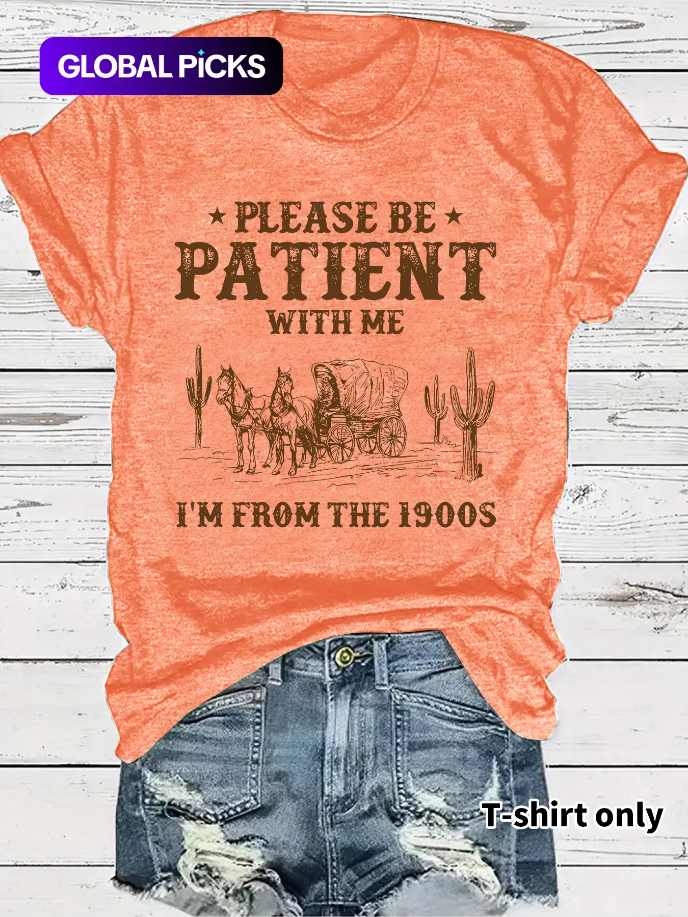 Women's Vintage Letter Print Round Neck Fitted Tee, Casual Short Sleeve T-shirt for Summer, Women's Top for Daily Wear, Womenswear, Lady, Casual Printed