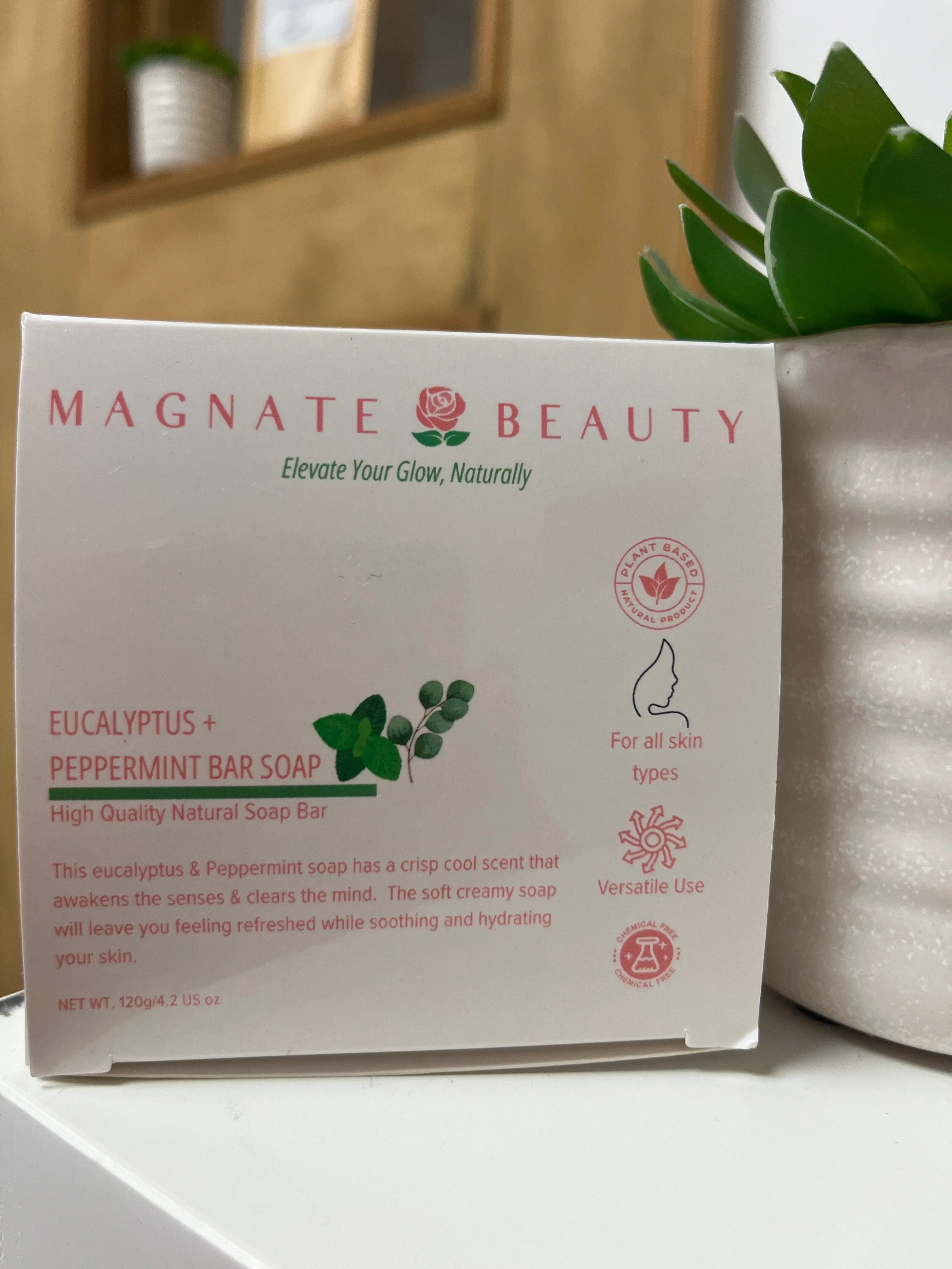 Eucalyptus and Peppermint Gentle Hydrating Aroma Cleanser, Natural Body Care Bar Soap for Bath & Shower