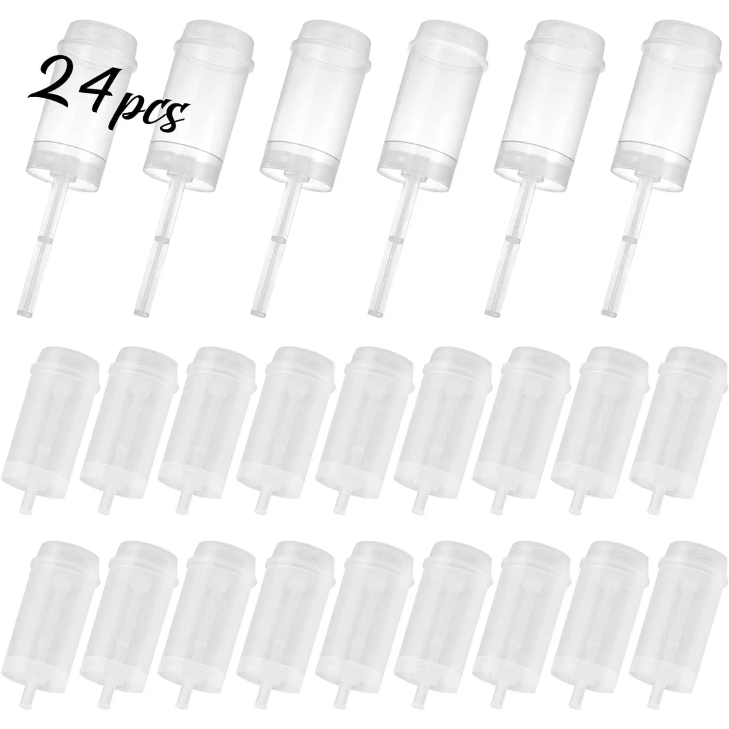 24 Pack Muti-purpose Reusable Plastic Cake Push Pop Containers with Lids, Push-up Pop Shooter for Cupcake, Confetti, Homemade Ice Cream and Desserts