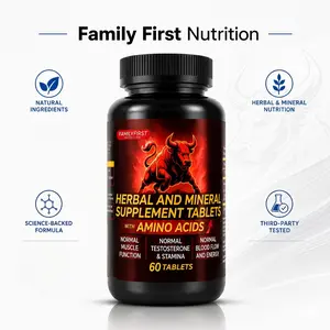 Family First Nutrition | Herbal Mineral & Amino Acids Supplement- Supplement for Blood Circulation and Nitric Oxide Regulation Containing Amino Acids and Black Pepper Extract (60 tablets)