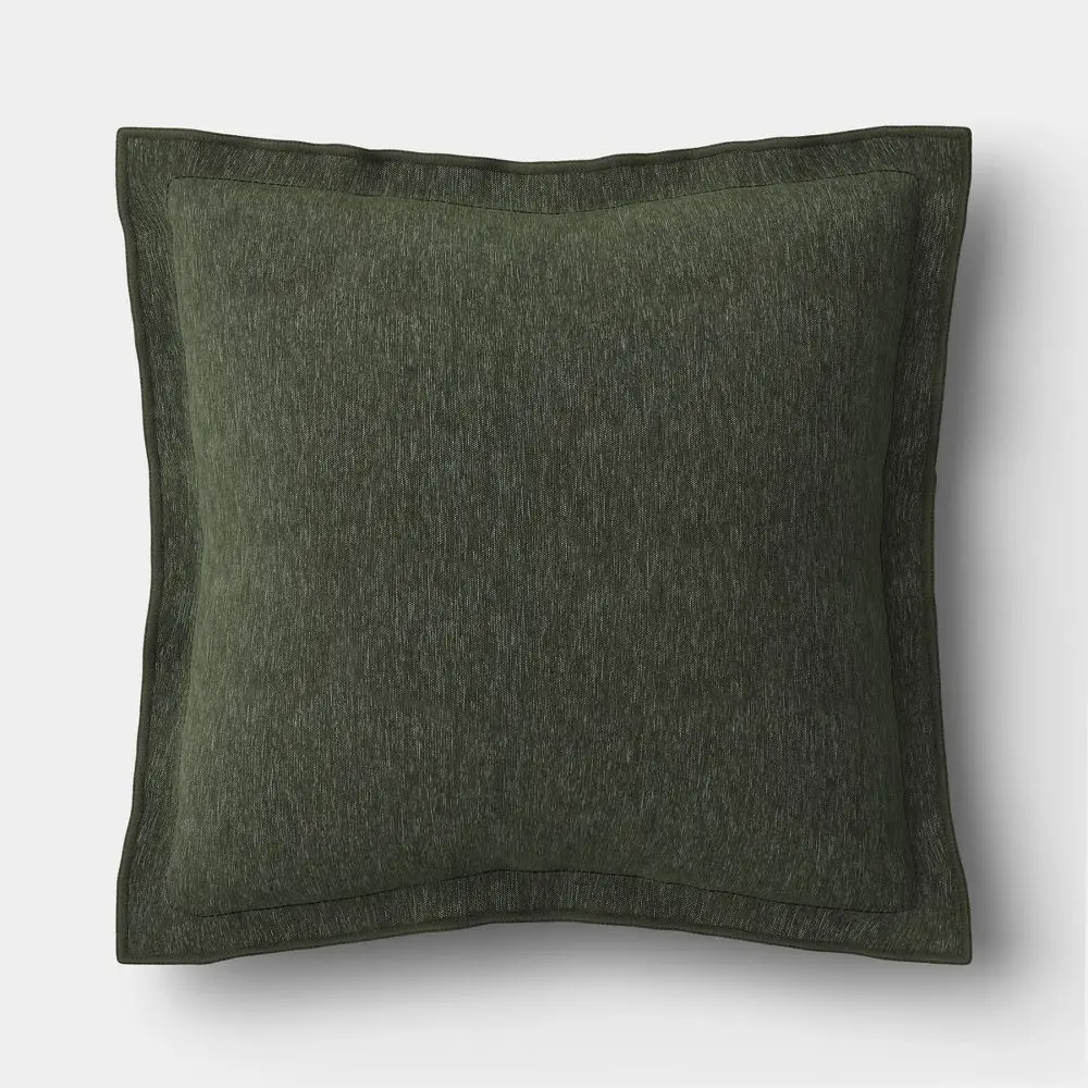 Heathered Solid Double Flange Pillow Dark - Threshold