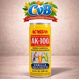 Acassan AK-100 Vanilla Corn Drink Caribbean Beverage 9.8 FL OZ 290 mL Savory Corn Beverage