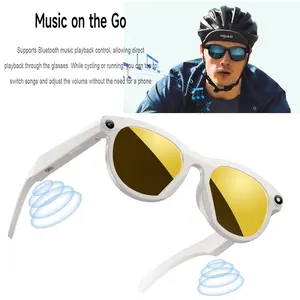 Bluetooth Glasses, 2MP HD Camera AI Multifunctional Wearable Smart Glasses, HD Video Recording ,Support Real -Time Translation  AI Voice Assistant Ai Object Recognition Hands-Free Call Music Smart Sunglasses for Men Women