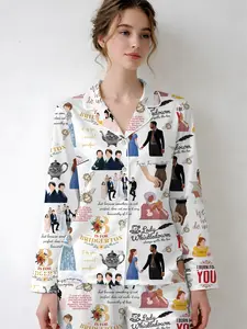 Spill the Tea Bridgerton Pajama Set, Lady Whistledown Inspired Sleepwear, Regency Era Button Up PJ Set, BookTok Nightwear Gift