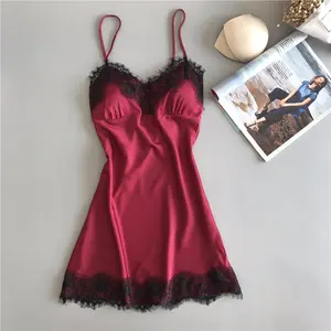 New Spring/Summer Women's Sexy Sleepwear: Imitation Silk Strap Ice Silk Nightdress, Slim Fit Home Dress